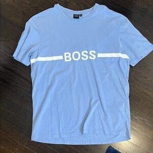 Boss Light Blue T-Shirt with White Accents